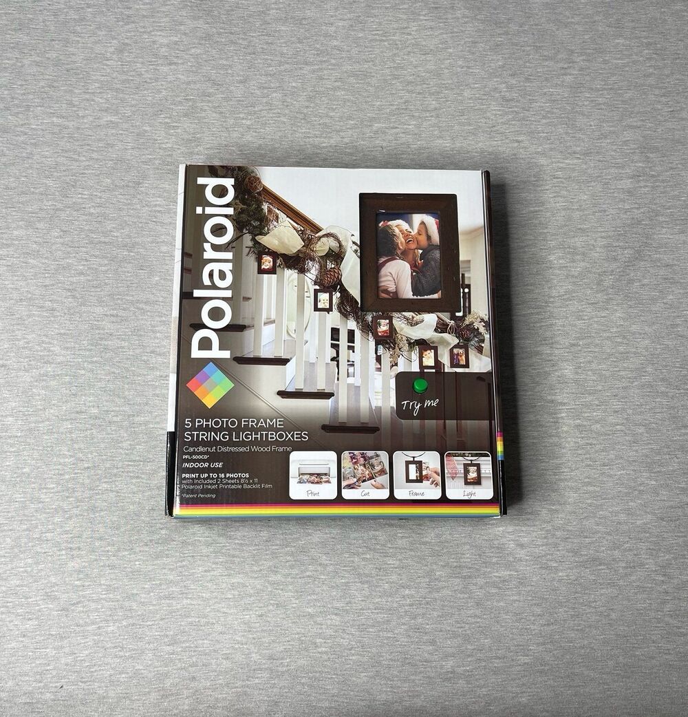 Polaroid - Wood 5 Photo Frame String LED Light Boxes